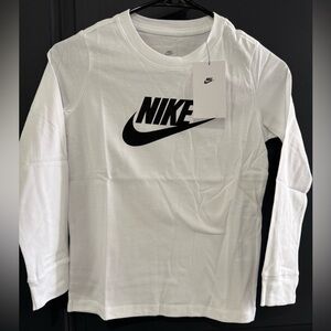 Nike Just Do It Swoosh Girls Long Sleeve Tee shirt White